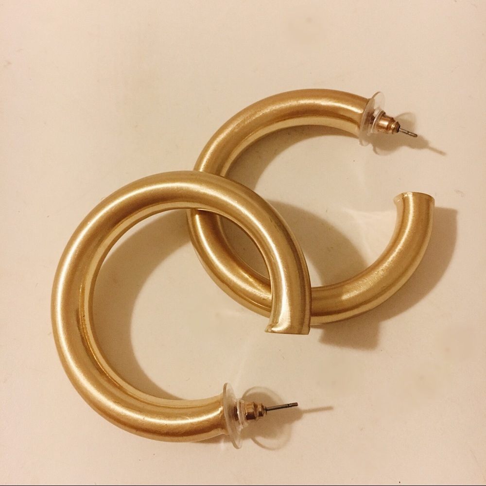 Thick Gold Hoop Earrings